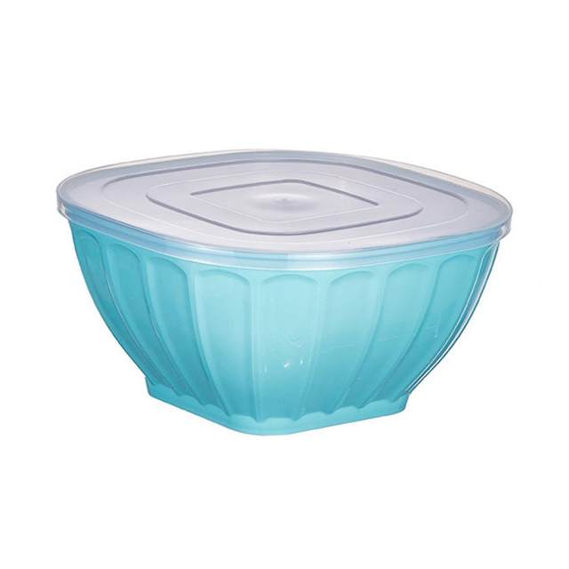 Ktcina Square Salad Bowl with Lid Plastic Cereal Bowl Stackable