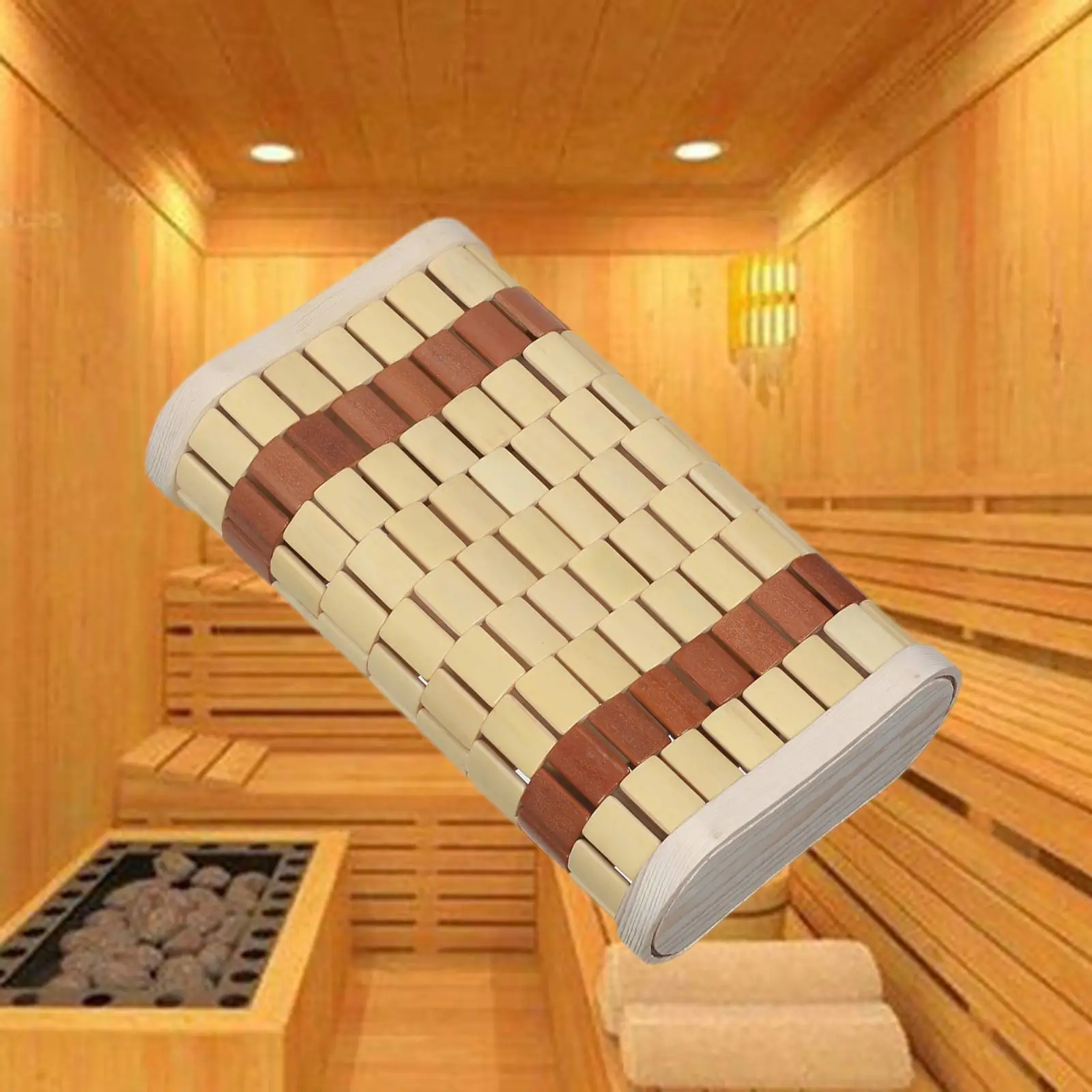 Natural Sauna Accessories Ergonomic Relaxation Stringing Sauna Backrest Wood Bamboo for Room Sauna Room Bedroom Bathroom Sofa
