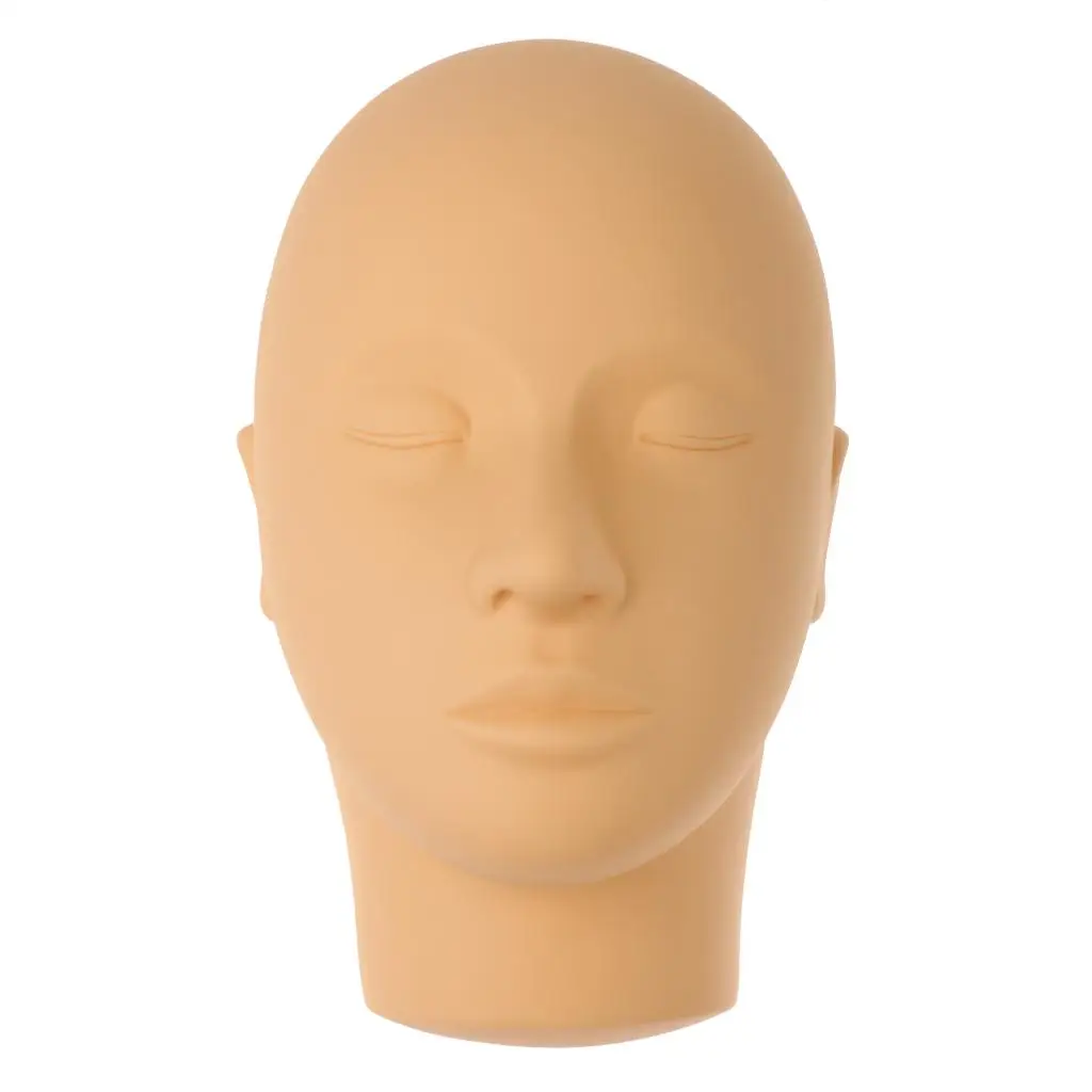 Facial Training Silicone Head, Eyebrow Eyeliner Lips Model for