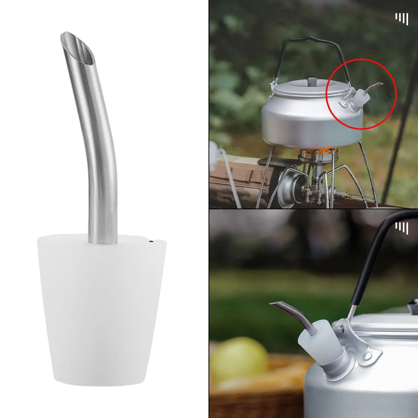 Portable Outdoor Kettle Spout Extension Thin Tube Conversion Water Nozzle Conversion Fitting Durable Coffee Pot Mouths for Home