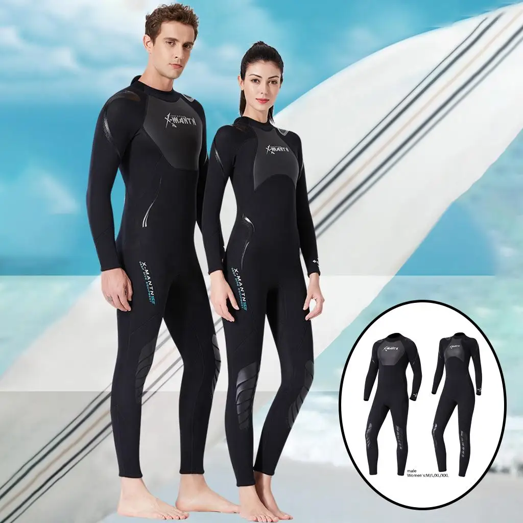 Neoprene 1.5mm Full Wetsuit Back Zip Adults Spearfishing Kayaking