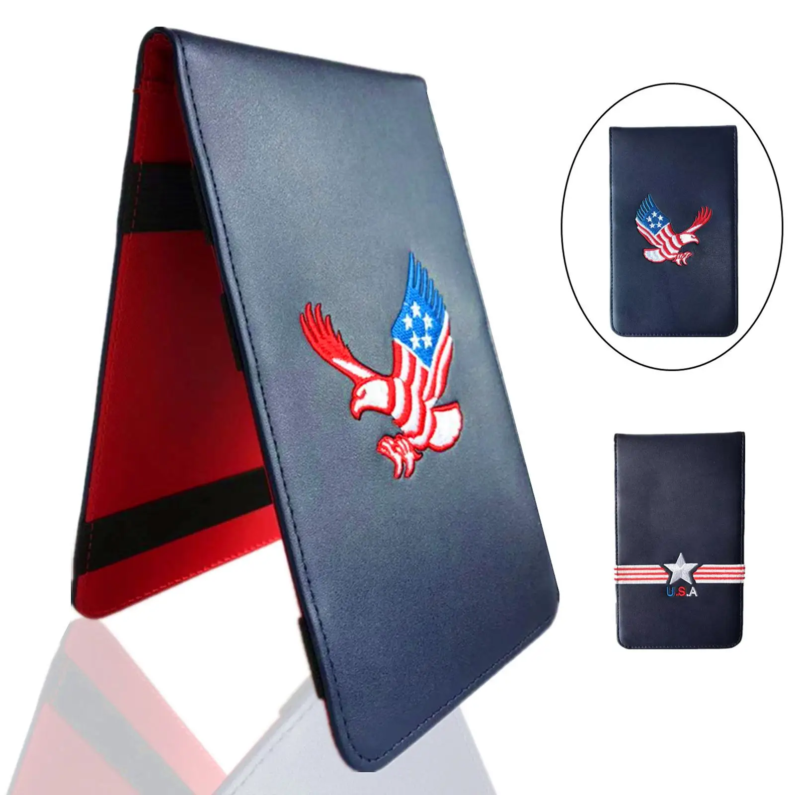 Golf Performance Scorecard Holder Embroidered Quality PU Leather Portable