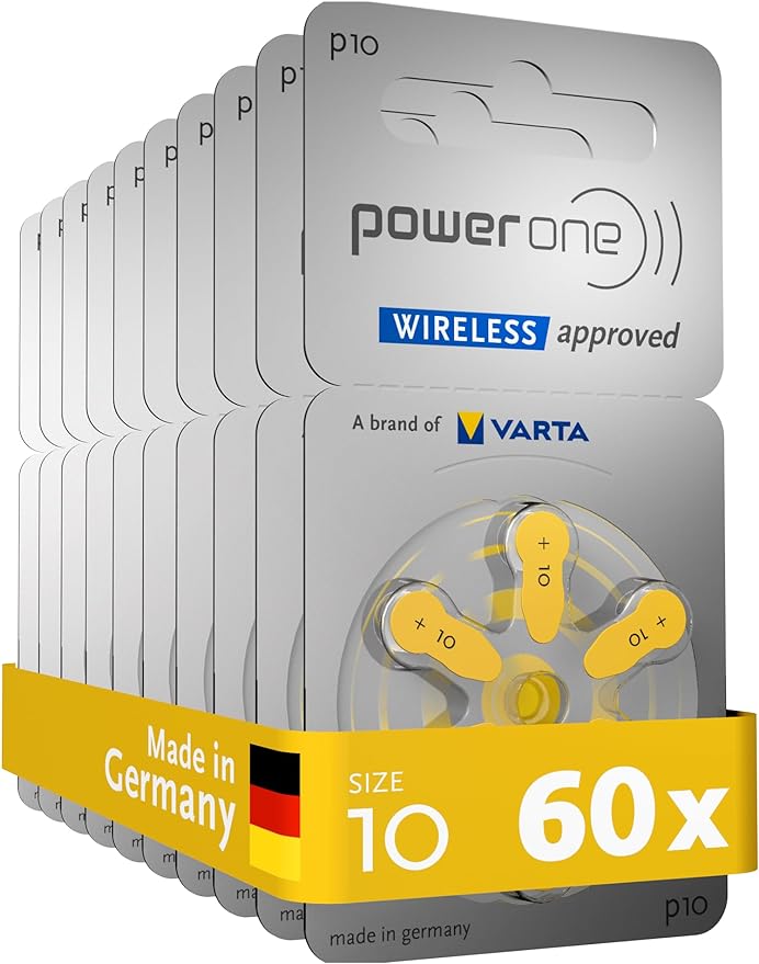 Description Picture 2 of itemPowerOne P10 Hearing Aid Batteries 60 PCS 10 Cards Zinc Air 1.45V 10A 10 a10 PR48 Hearing Aid Battery For hearing aids