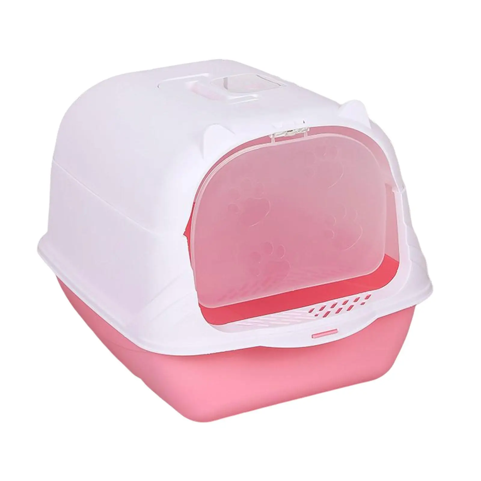 High Sided Hooded Cat Box Closed Litter Pan Bedpan with Gate Spoon Deep Loupet