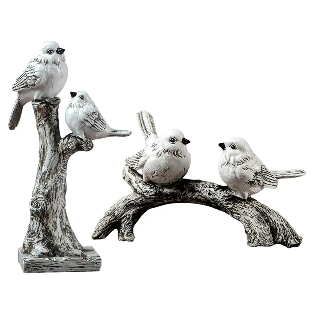 Resin Animal on Perch Stand Ornament Figurine Bath Decoration Bird mold