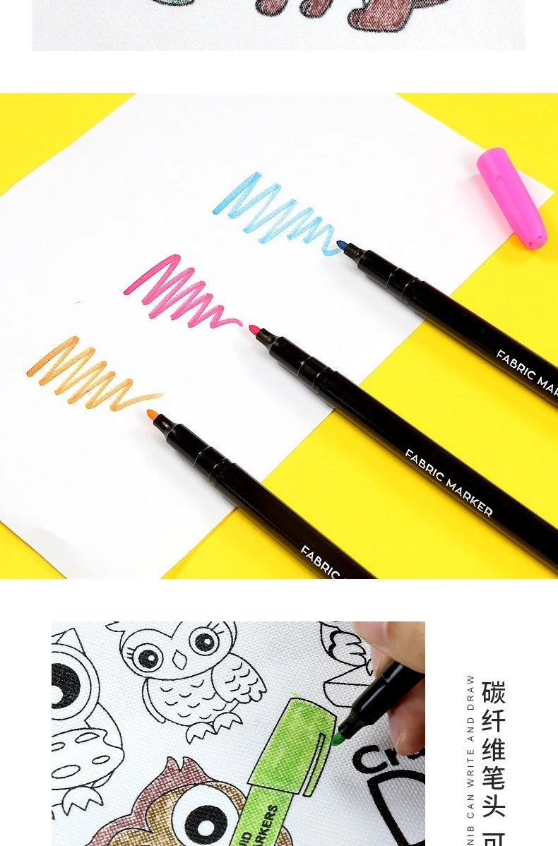 12 Farben/Set, wasserdicht, farbecht, Stoff, Textilmarkierungsstift, Permanentstift für DIY-Kleidung, Kunst, Graffiti, Zeichnung, Malstift – Detail 4