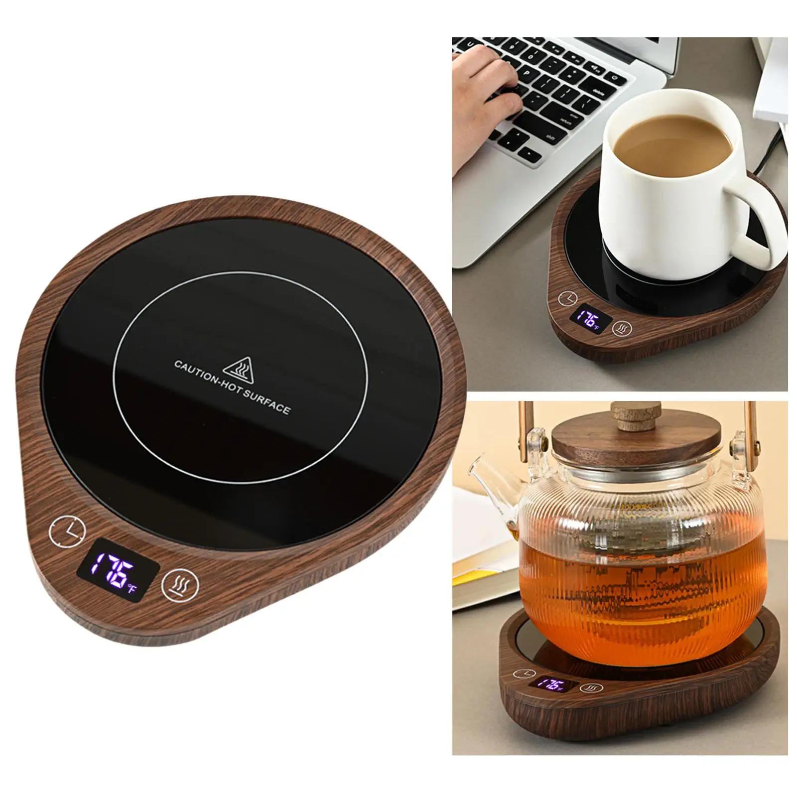 Electric Cup Warmer Coaster with EU Plug Gift Thermal Coaster heating Smart Control Coffee Warmers for Office