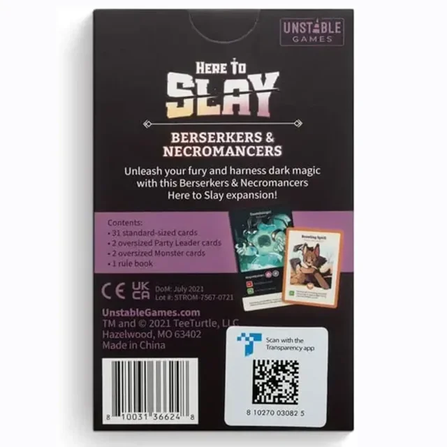 Here to Slay Berserker & Necromancer Expansion Pack - Designed to be Added  to Your Here to Slay Base Game - AliExpress