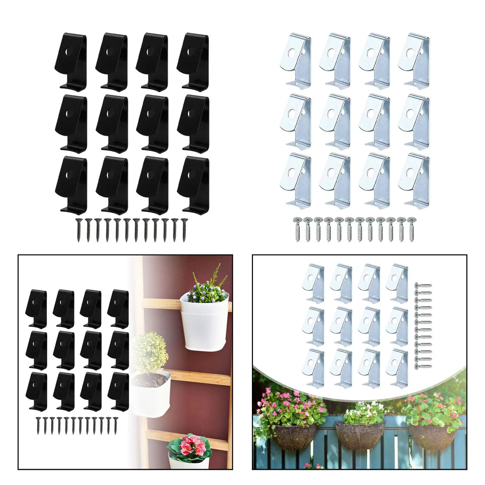 12Pcs Flower Pot Clips Plant Pot Latch Hangers Hook Durable Plant Hangers Outdoor Wall Hook for Wall Backyard Indoor Patio Fence