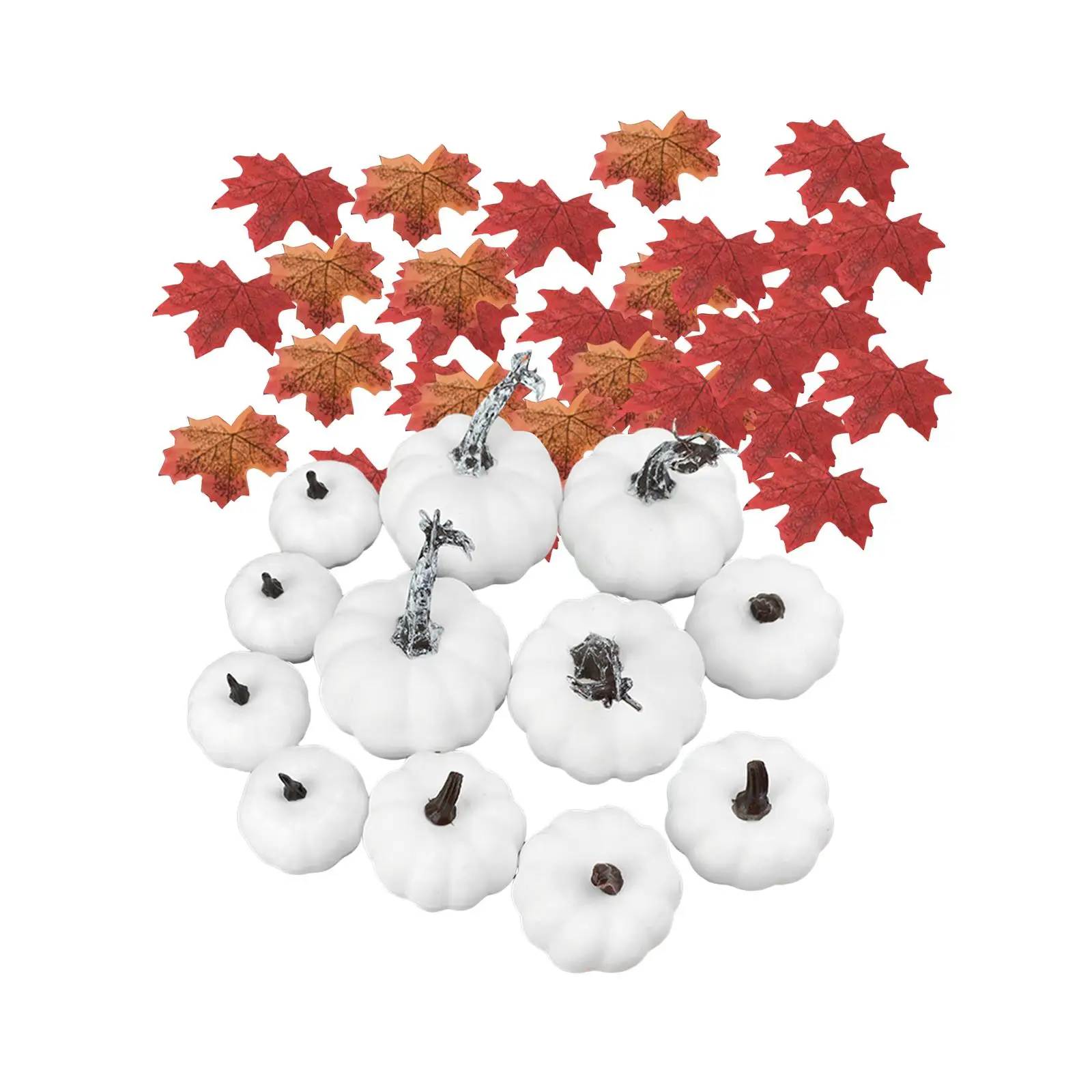 12Pcs Fake Pumpkins Model Foam DIY Rustic Cute Realistic Small Artificial Vegetables for Halloween Fireplace Wedding Table Fall