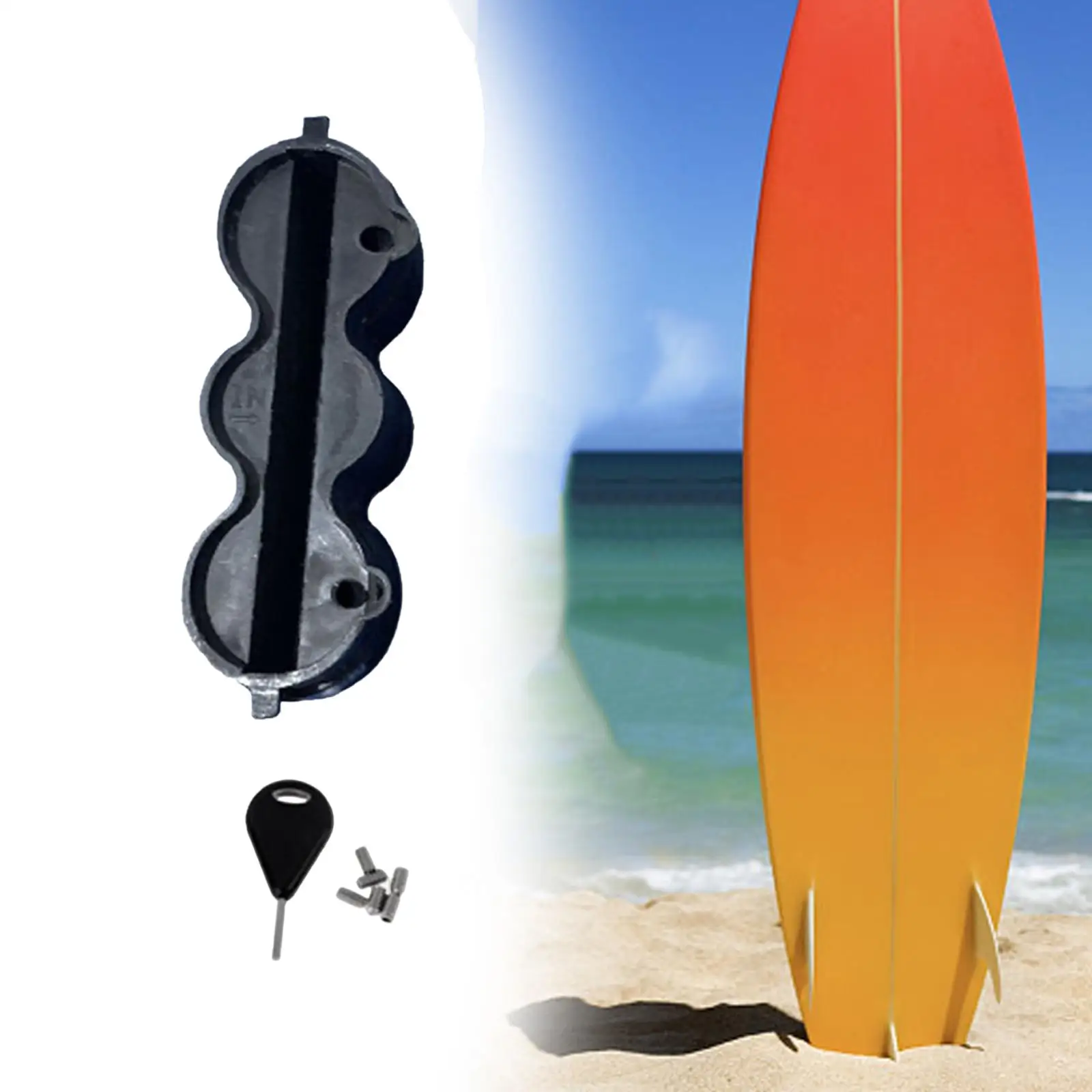Surfboard Fins Box Tail Rudder Boxes with Keys Screw Surf Board Fins Plug for