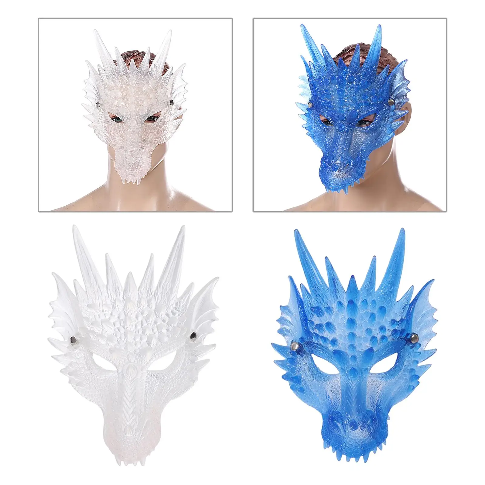 Scary Dragon Masks Adults Face Cover Animal Mask for Wedding Masquerade Halloween Party Photo Prop