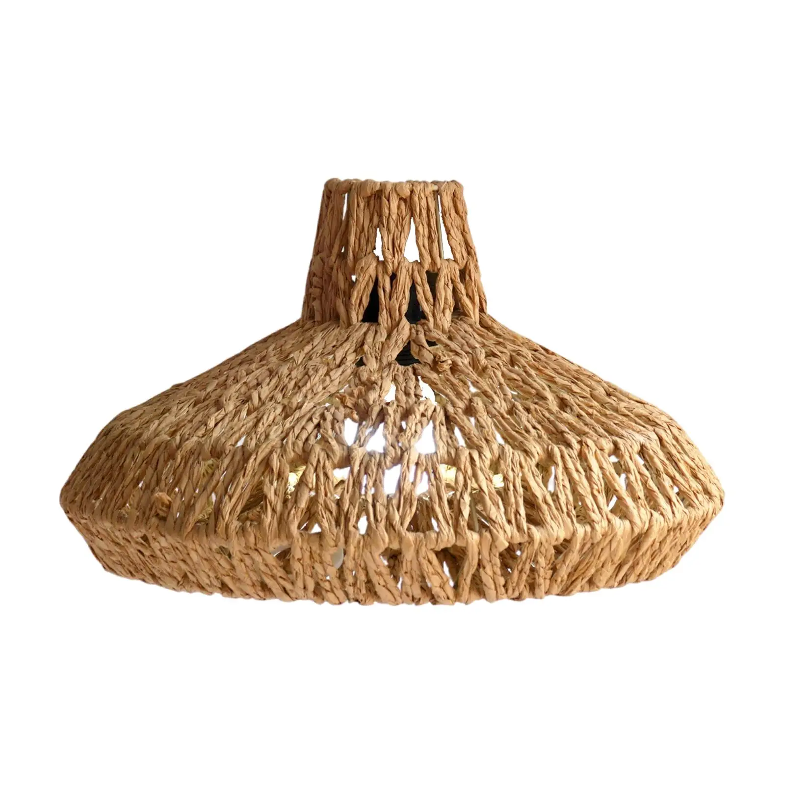 Pendant Light Shade, Rattan Basket Chandelier Lamp Shade, Weave Cage Guard, Rustic Hanging Light Fixture Teahouse