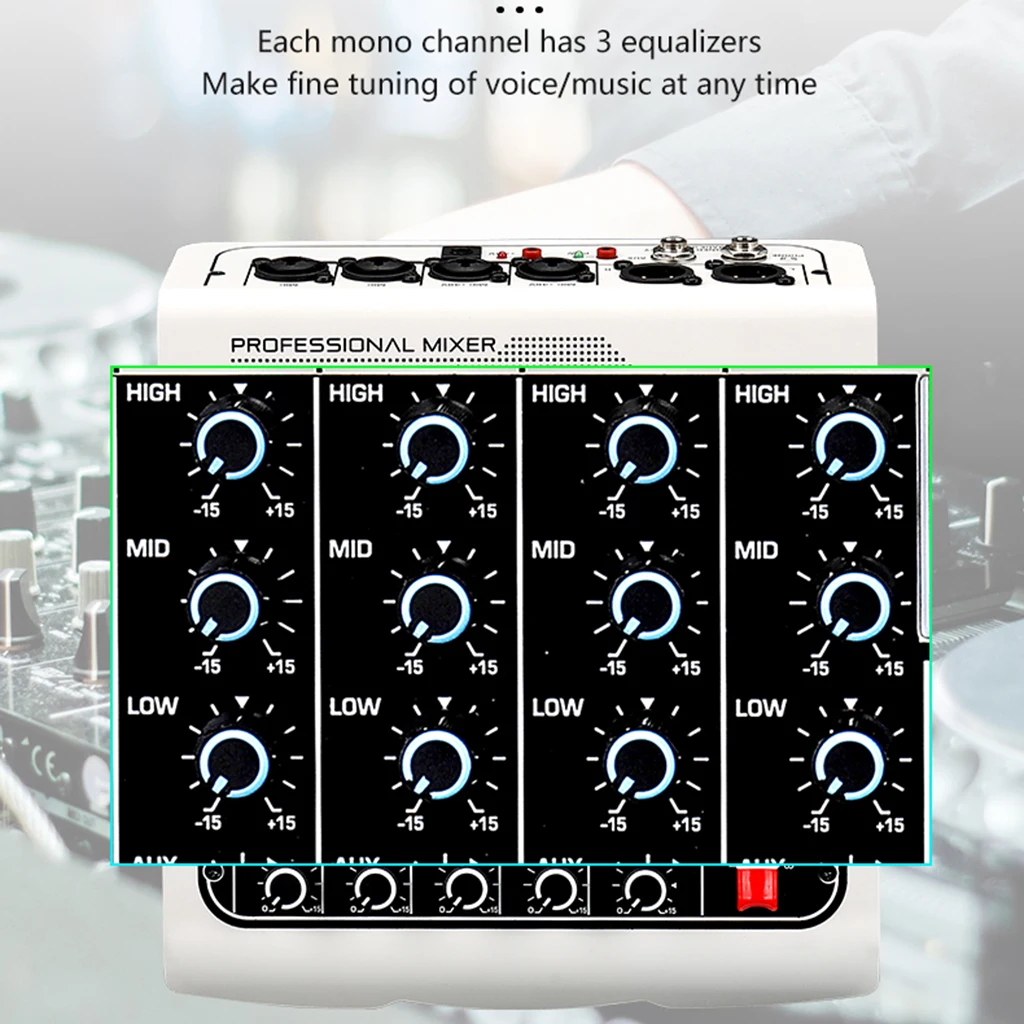 MX400 Audio Mixer 6-Channel with 3-Band EQ Desk System Interface  Sound Board Console MP DJ Studio Recording Singing