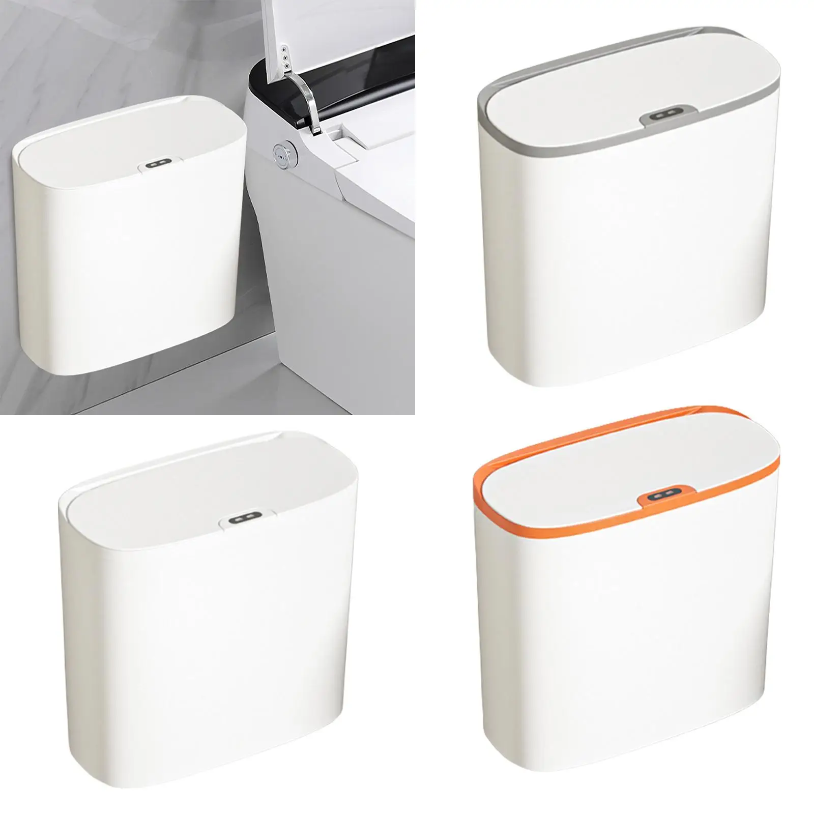 Automatic Garbage Bucket Kitchen Toilet Wastebasket Intelligent Induction Trash Bin for Kitchen Laundry Living Room Home Office