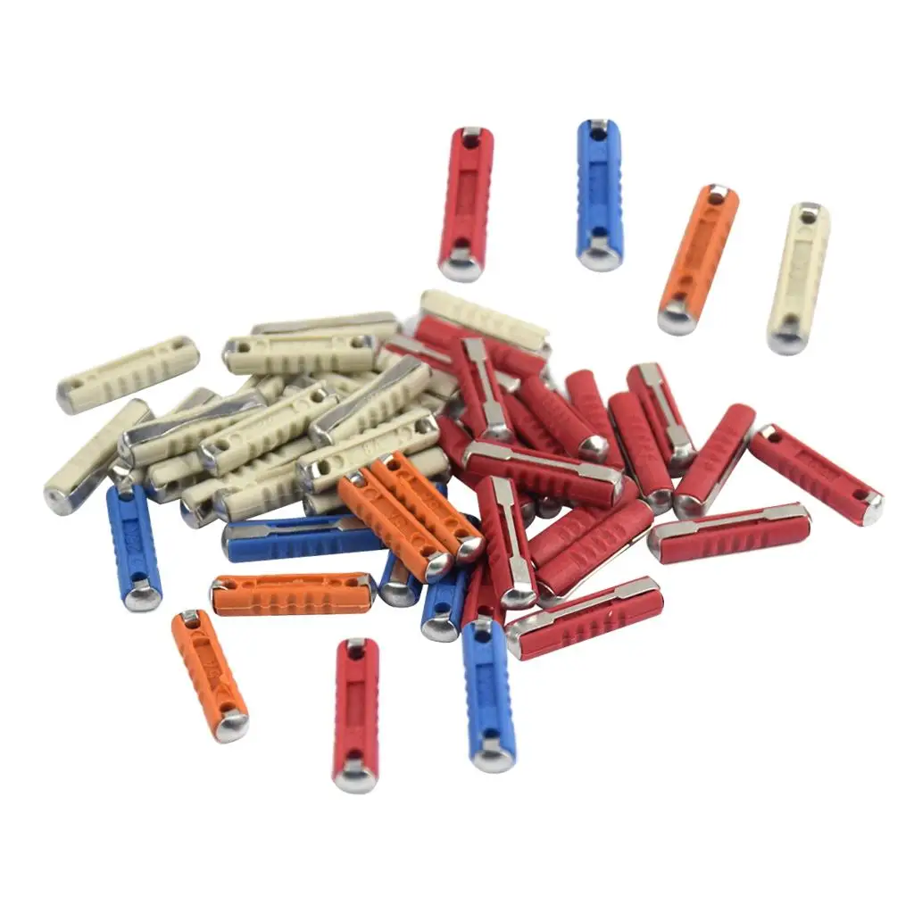 50x Continental Fuses Fuse Ceramic Torpedo 5,8,16 \ U0026 25 AMPS Car Boat Red