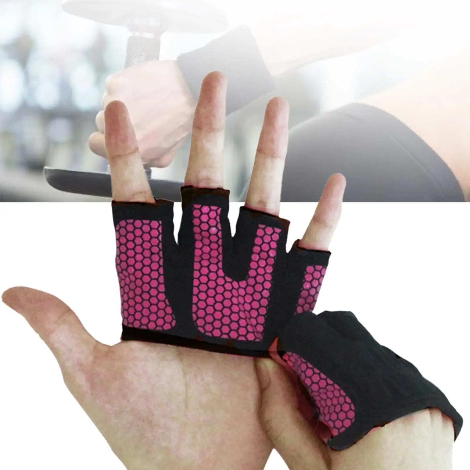 2Pcs Half Finger Workout Gloves Fitness Gloves Weight Lifting Gloves Palm Protection Half Hand Gloves for Exercise Training Gym