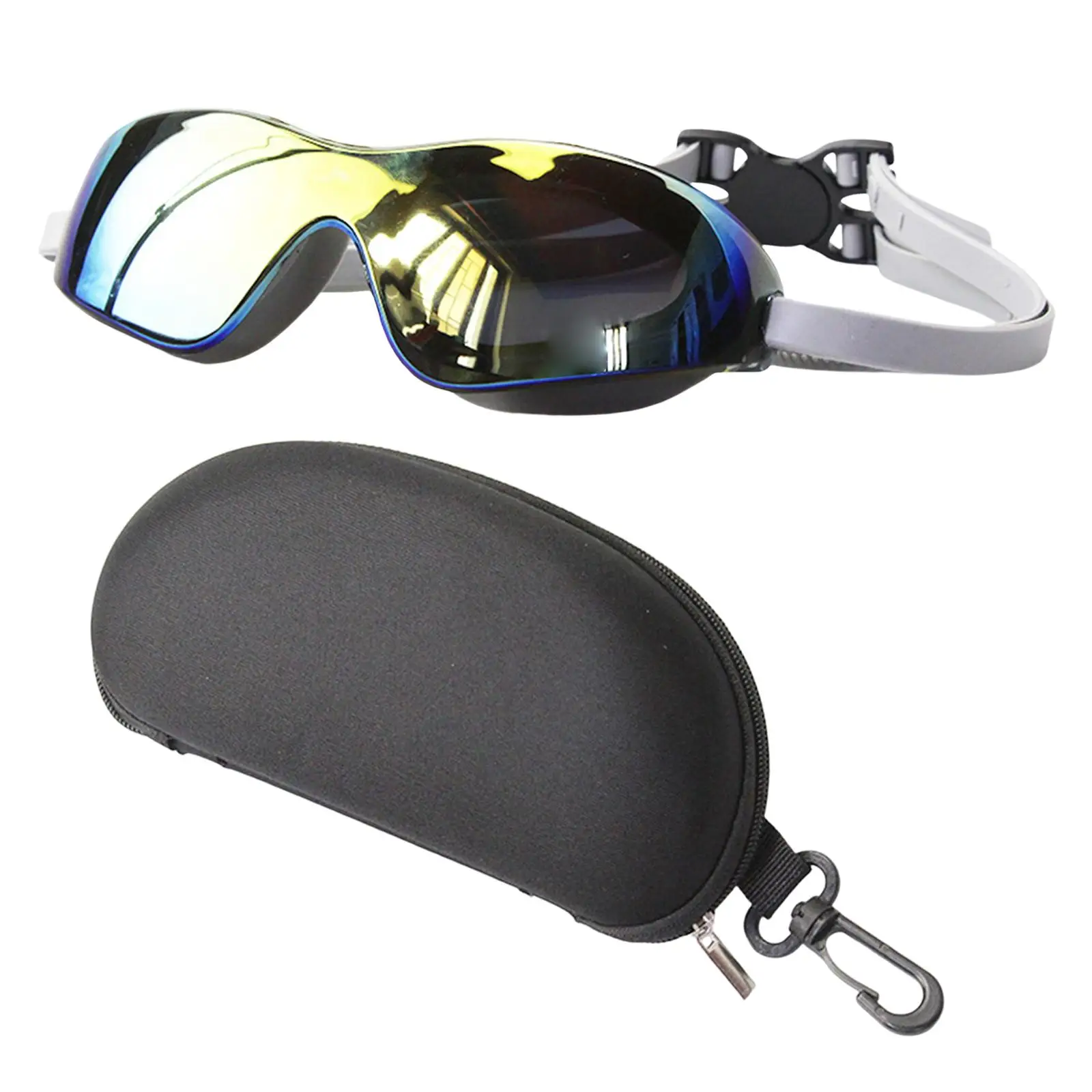 Professional Swim Glasses, Large Frame Outdoor Adjustable Waterproof Anti Skid Clear View