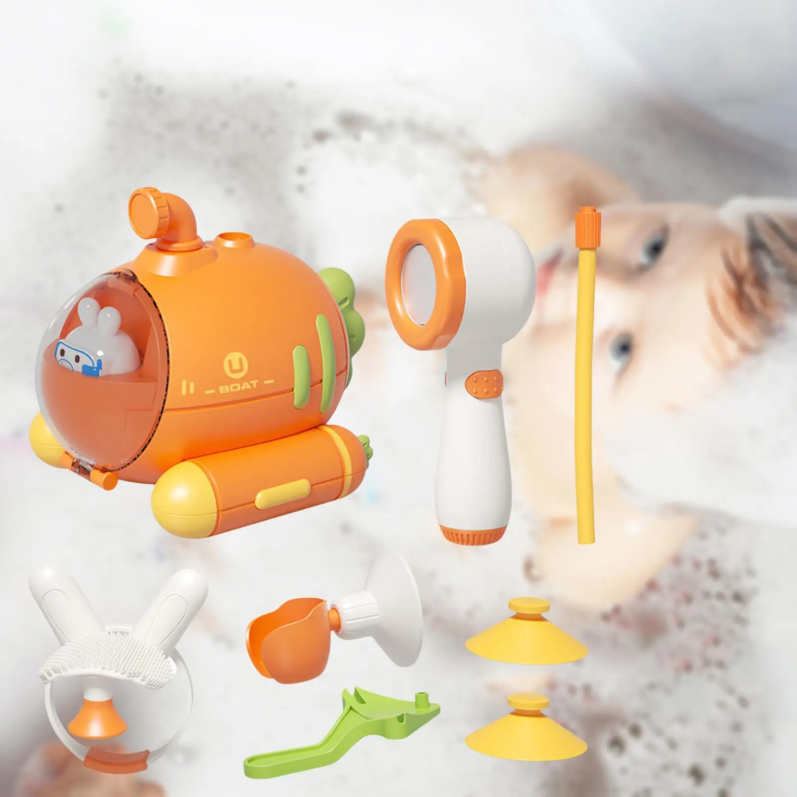 8 Pieces Baby Bath Toys, Adjustable Sprinkler, Water Spray for Kids 2 3 4 Children