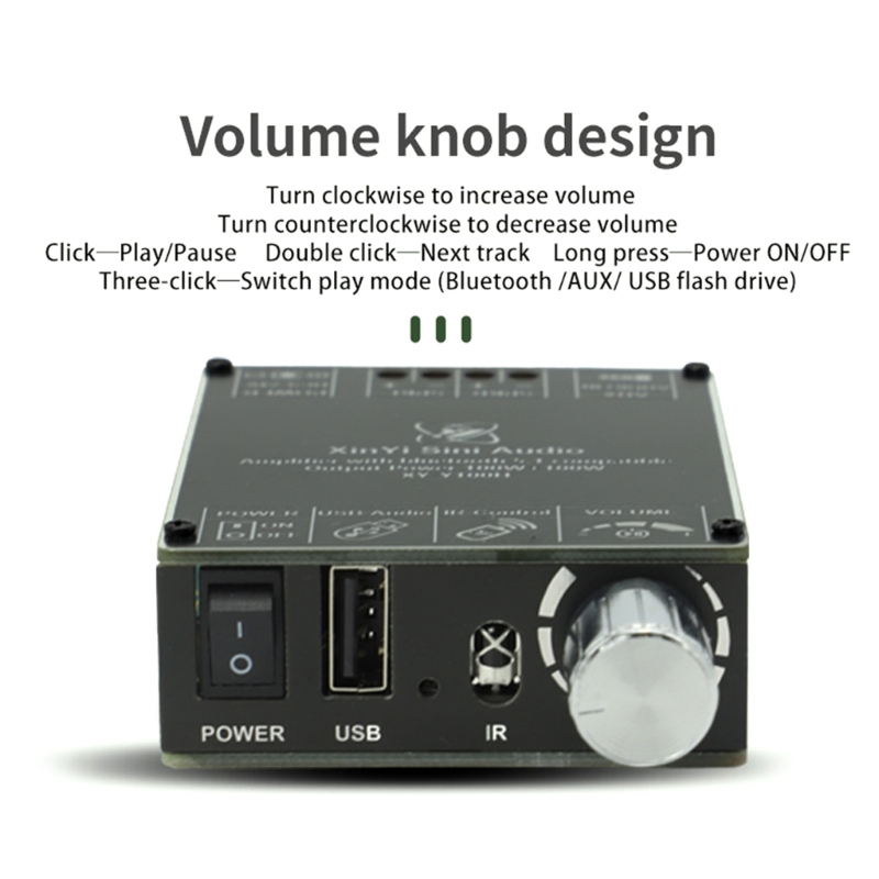 XY-Y100H Stereo BT Bluetooth-Kompatibel 5,1 AUX USB Audio Digital Power Verstärker Bord Modul 100W + 100W infrarot Fernbedienung – Detail 10