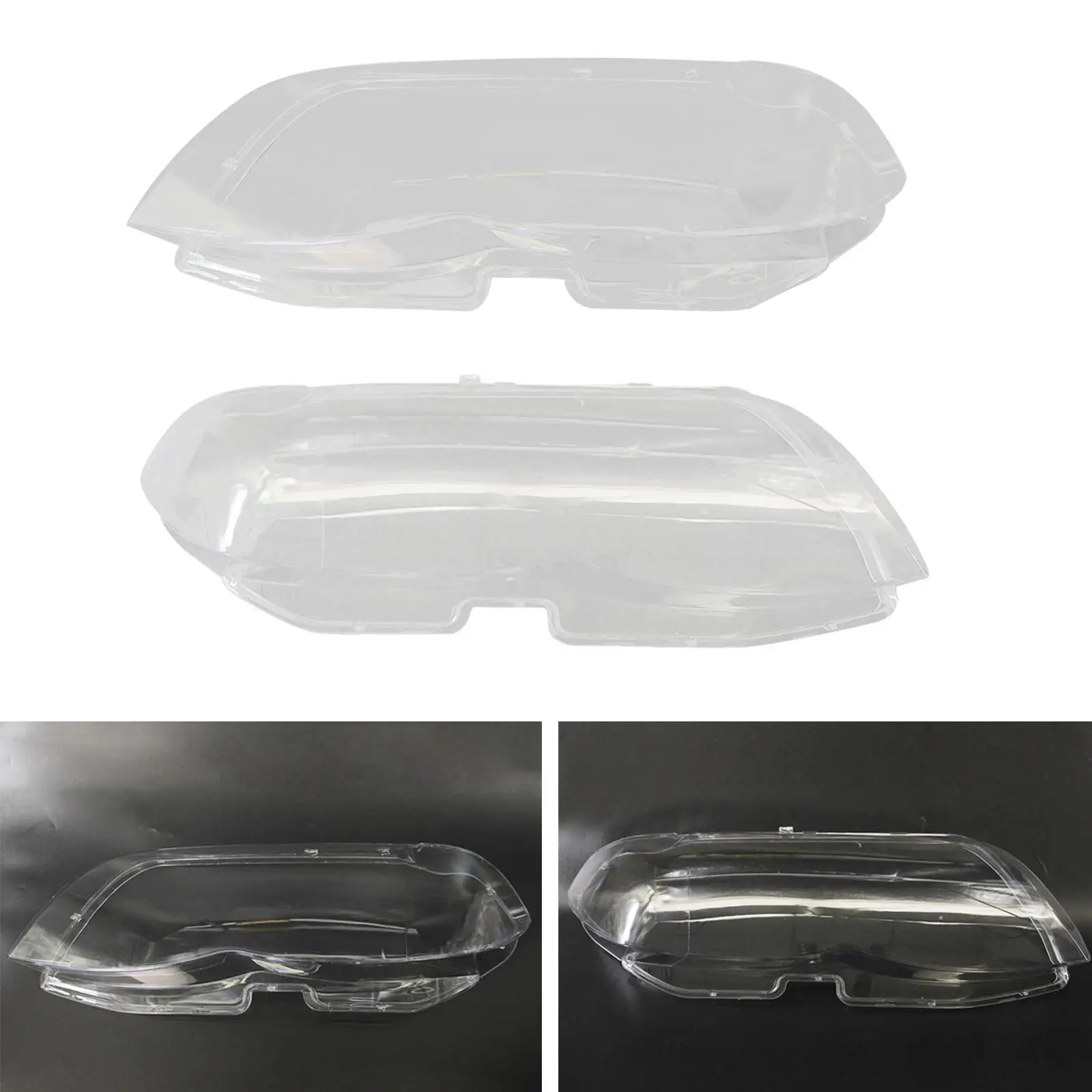 Car Front Headlight Lens Cover Replacements for BMW X5 E53 3.0 4.4 2004-2006