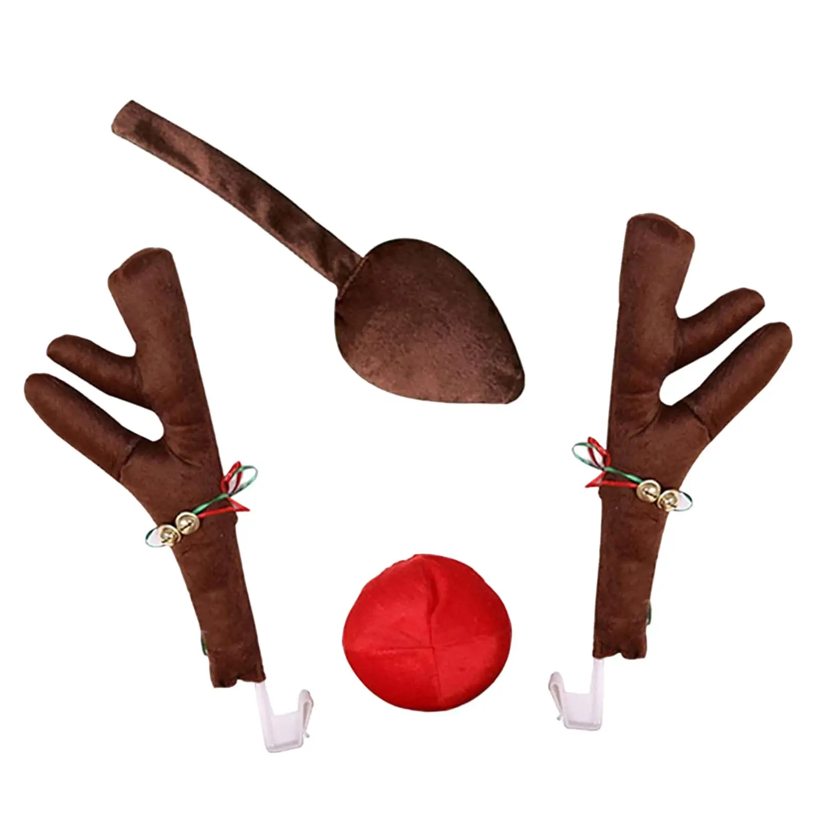 Car Reindeer Antlers Nose Car Set Easy Installation Vehicle Decoration Party Accessory Winter Holiday for car SUV Truck
