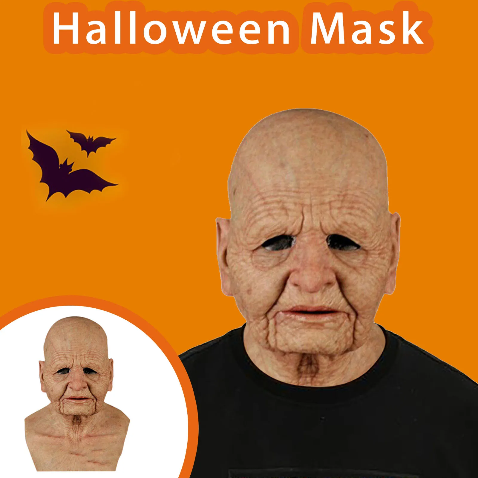 Elderly Woman Man Mask Halloween Party Wrinkle Full For Head Mask Grandpagrandma Face Mask Party Supplies Accs Cosplay Props