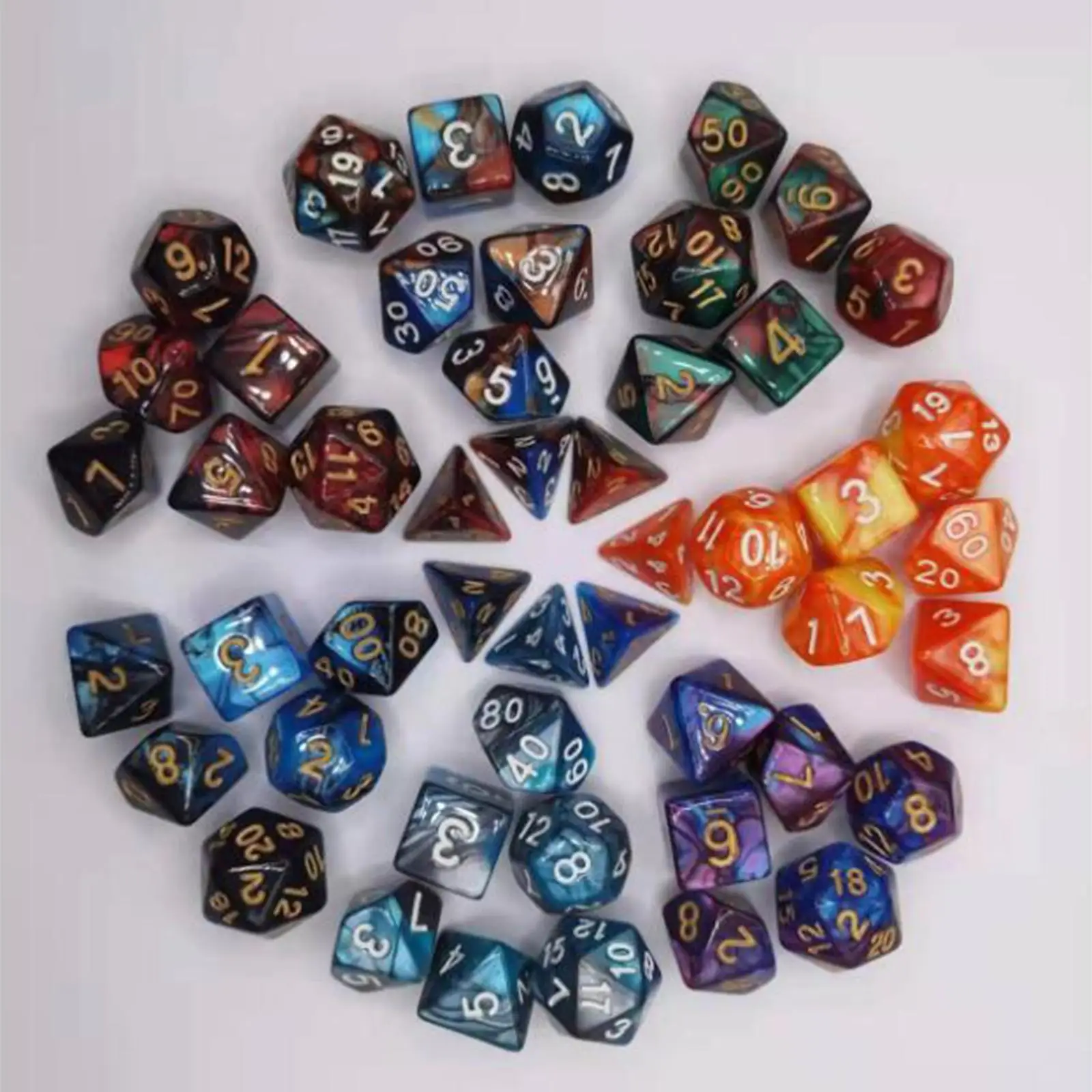 Acrylic Polyhedral Dices Set Rolling Dices Game Dices for Roll Playing Games