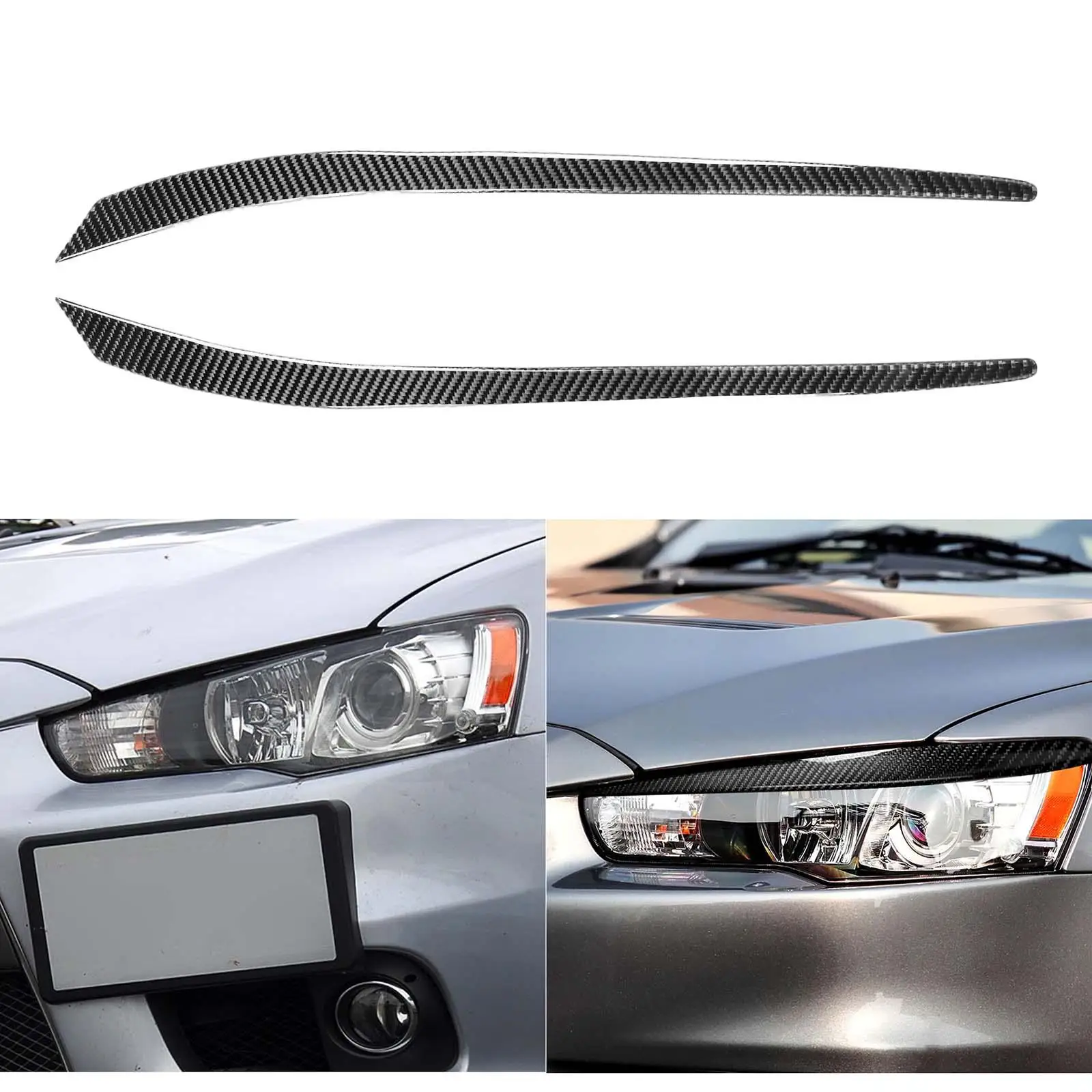 2Pcs Car Headlight Eyebrow Cover for Mitsubishi Lancer Spare Parts