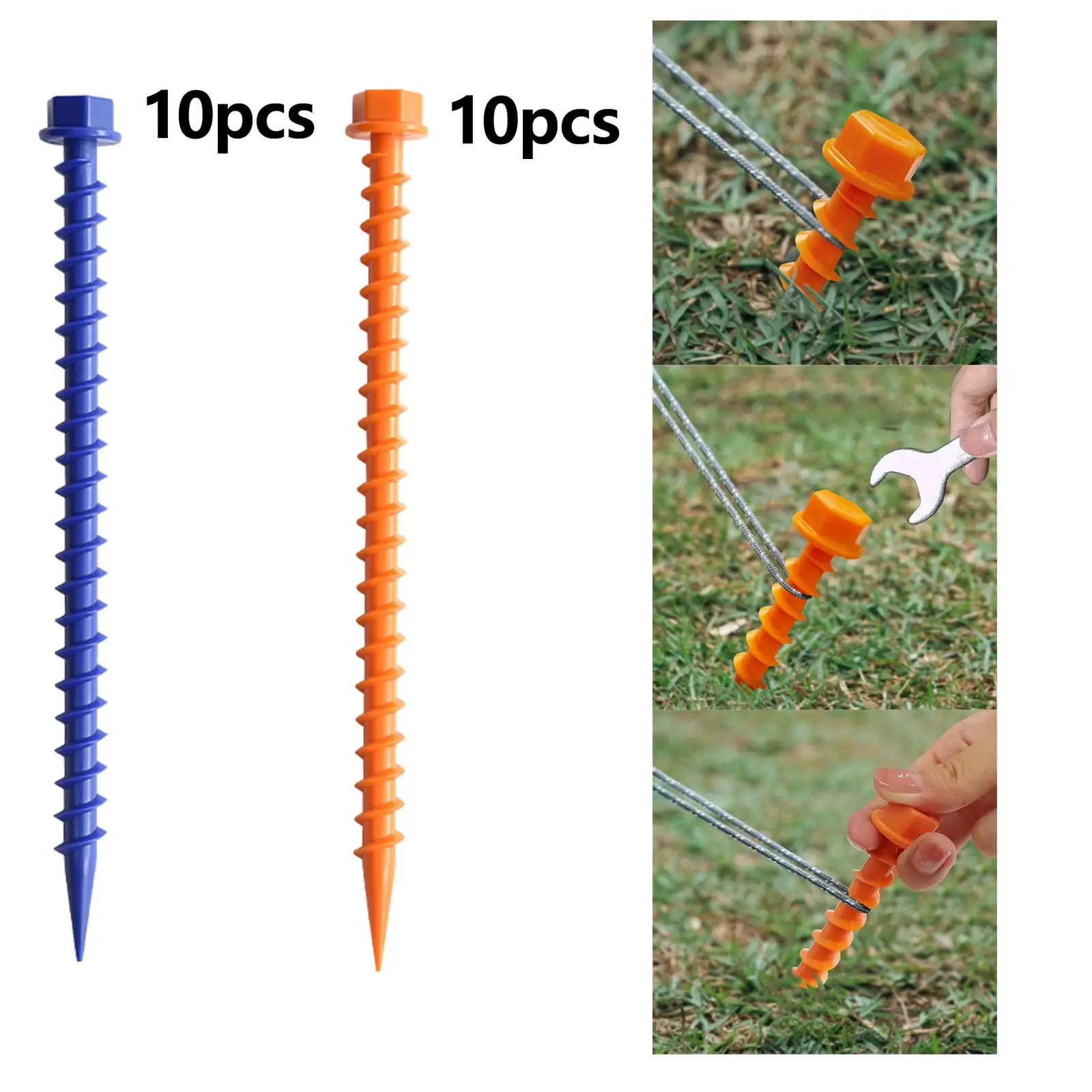 10Pcs Tent Nails Lightweight for Mountaineering Traveling Garden Picnic Mat