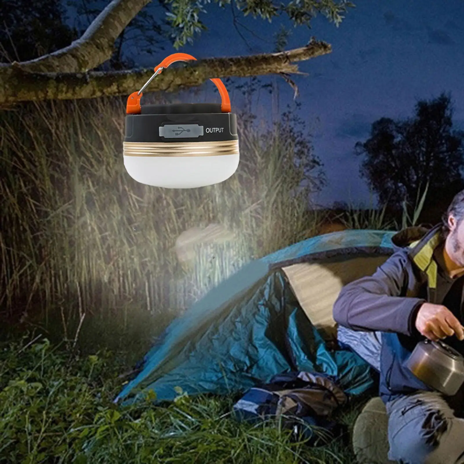 LED Camping Lantern 3 Light Modes Hanging Tent Light Electric Lantern for Power Failure Hiking Outage Fishing Camping Equipment