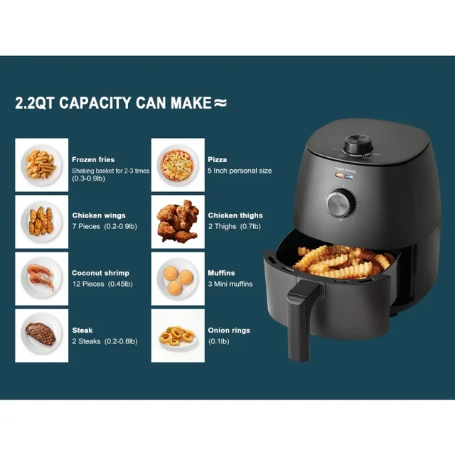 Small Air Fryer, Compact Mini Air Fryer 2Qt Capacity with Adjustable Temp  Control - AliExpress