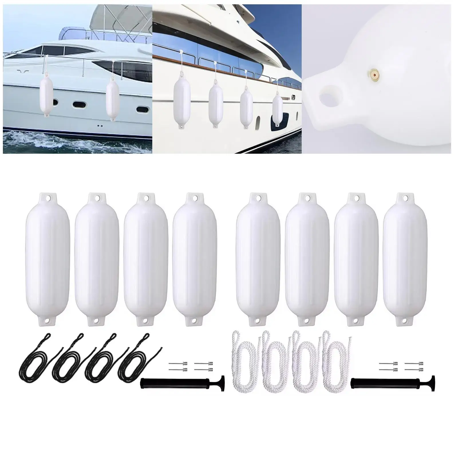 4x Boat Fender Inflatable Marine Boat Bumper for Docking Fishing Boats