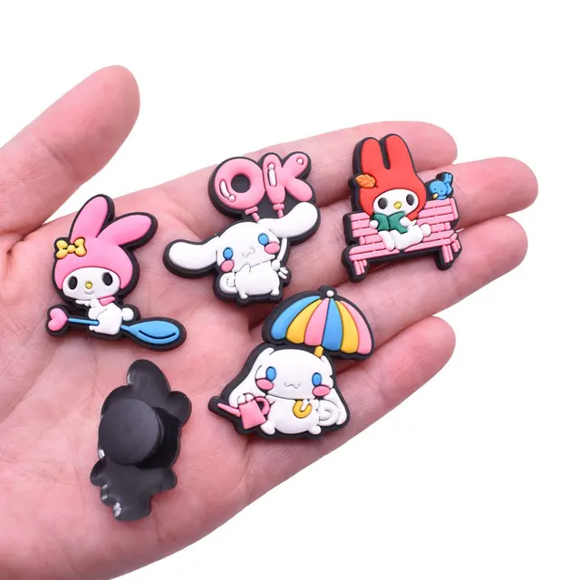 Sanrio Kuromi Shoe Buckle 1pcs Single Sale Wholesale Novelty Cute Croc  Charms Accessories Cartoon PVC Souvenir Kids X-mas Gifts