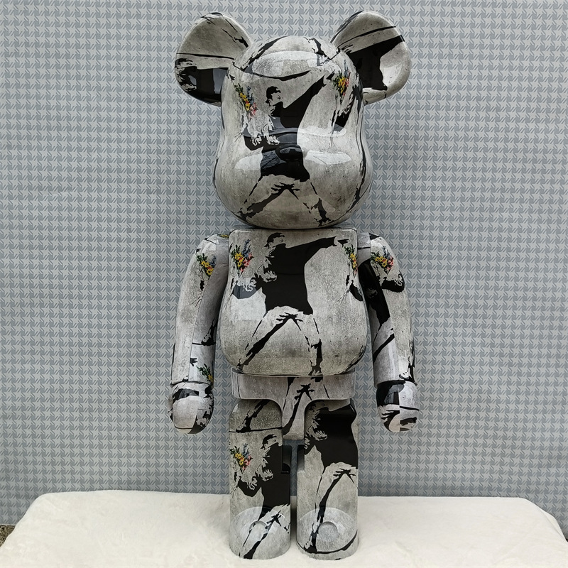 ナチュラルネイビー 100 400% BE@RBRICK FLOWER BOMBER ベアブリック