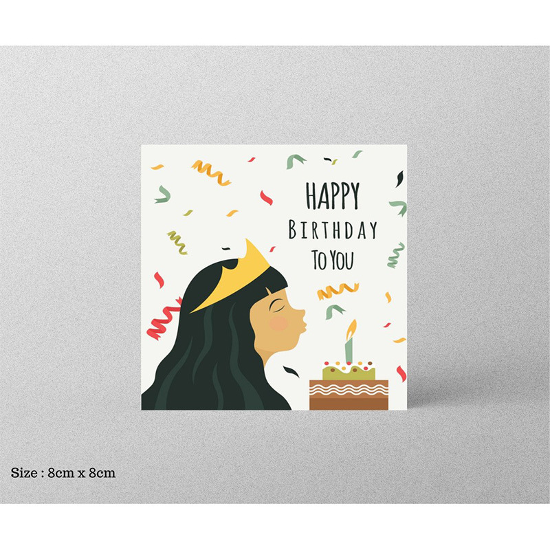 30 Stück 8 x 8 cm rosa Cartoon-Quadrat-Alles Gute zum Geburtstag Dankeskarte für kleine Unternehmen Geschenkbox Grußdekoration Verpackungsversorgung – Detail 23