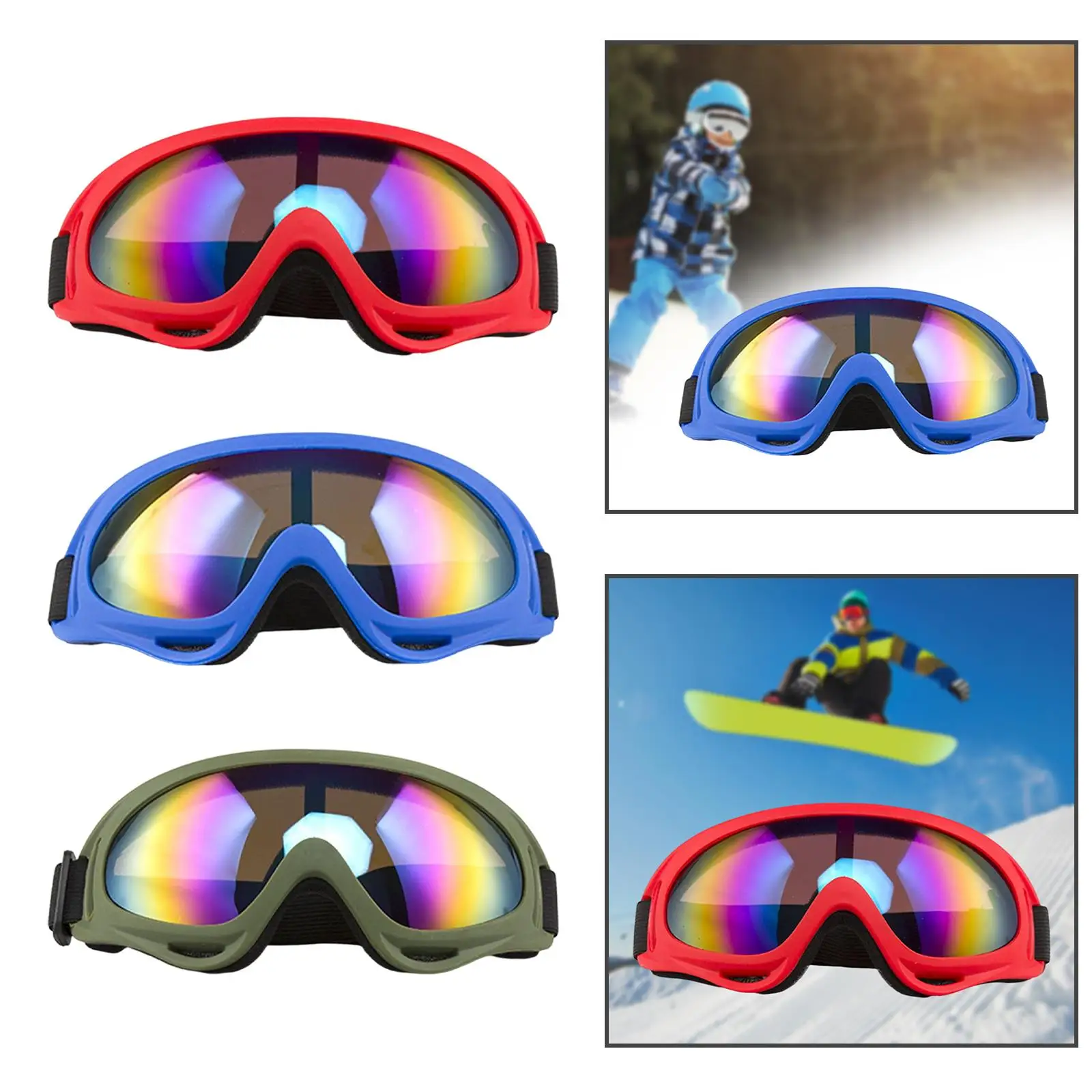 Winter Snow Sports Ski Goggles with Adjustable Strap for Women Men Cycling