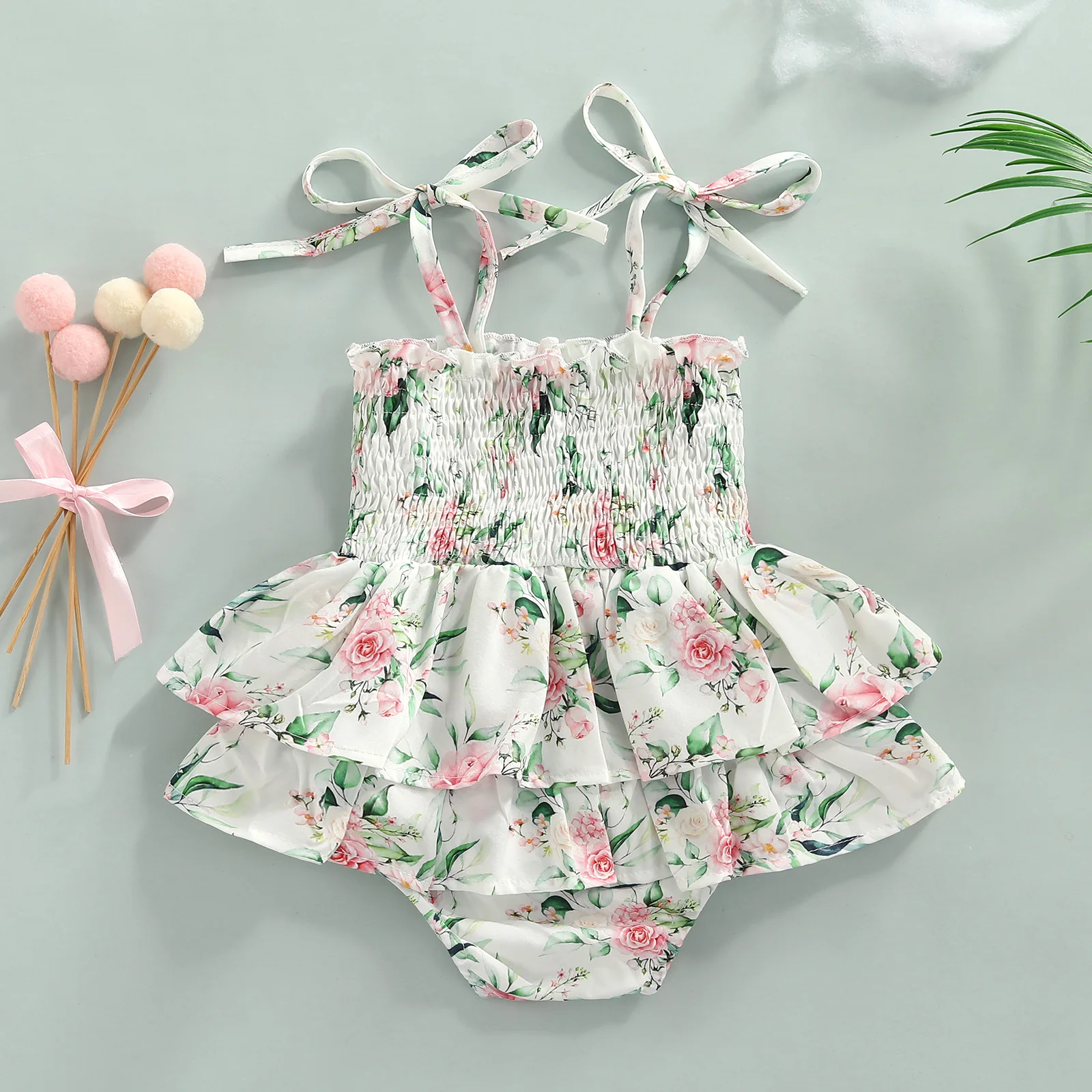 ma&baby 0-18M Newborn Infant Baby Girls Romper Floral Print Ruffle Jumpsuit Playsuit Summer Clothes Costuems D01 black baby bodysuits	