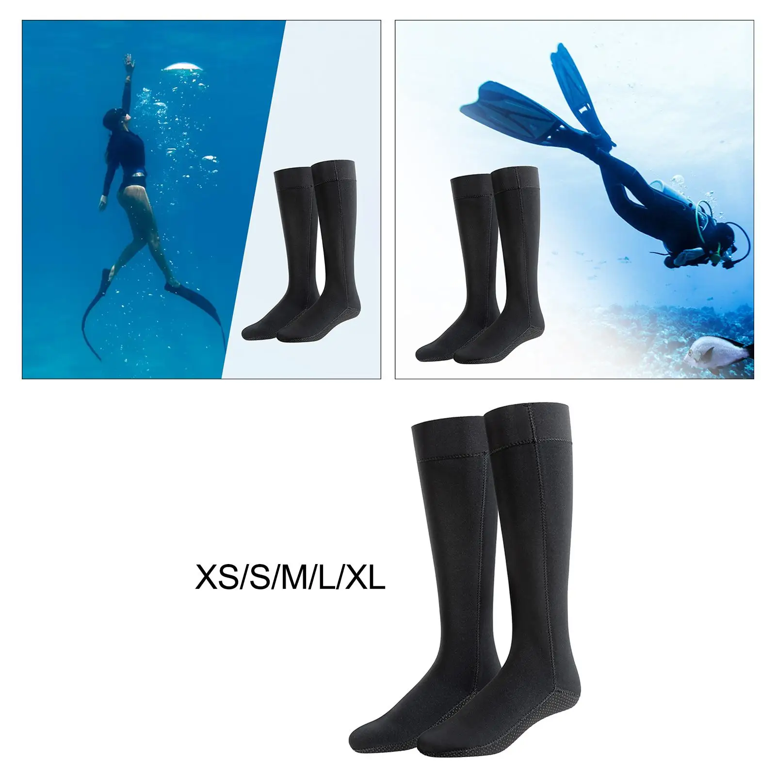 Diving Socks Anti Slip Thermal Water Resistant Water Socks Wetsuit Booties for Snorkeling Kayaking Surfing Swim Unisex Adult