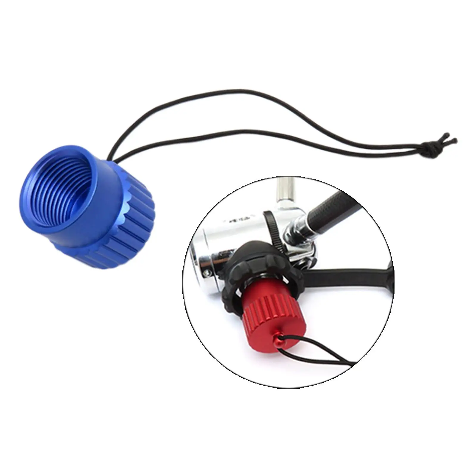 Outdoor Diving Dust Cap Din Tank Valve Cover Attached with Rope Sturdy Swimming Diving Accessories for Din First Stage Regulator