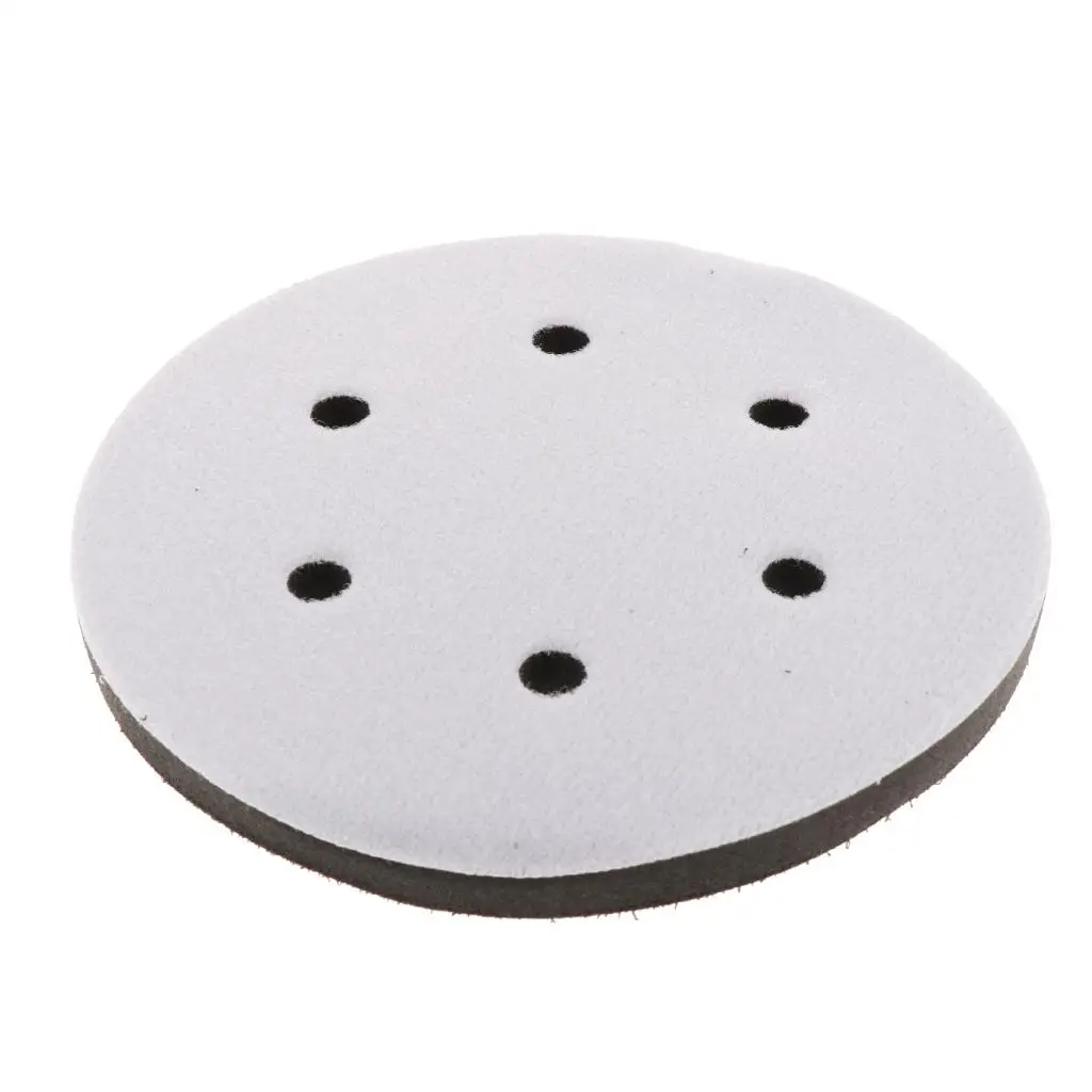 6 Inch 6-Hole Soft Sponge Dust- Interface Pad for   Sanding Pads for Uneven Surface Polishing