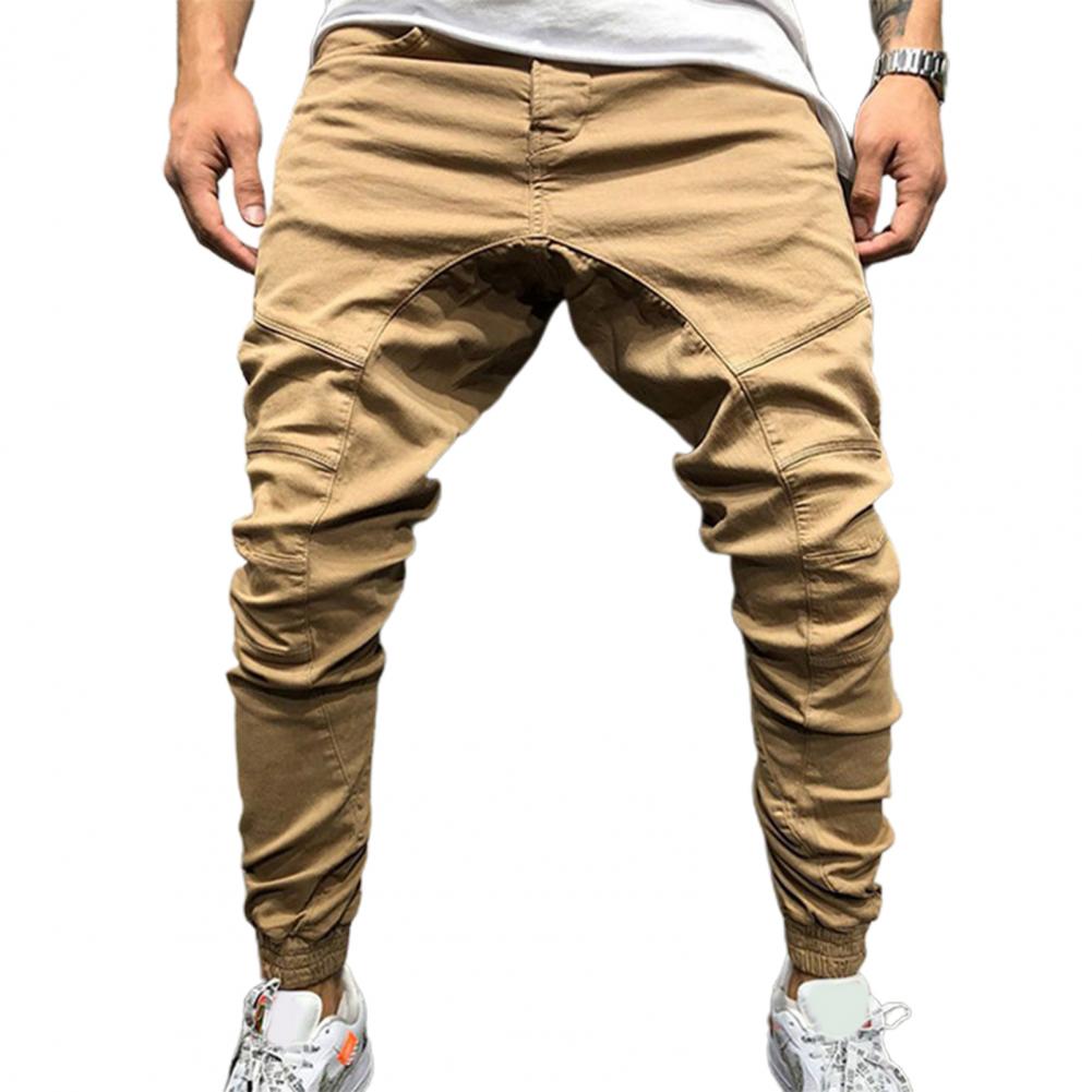 Elastic Waist Slim Hip-hop Sports Men Pants Pencil Multi Pockets Harem Joggers Pants Streetwear_voghion.com