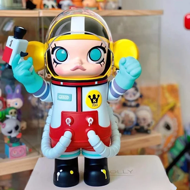 POP MART MEGA COLLECTION 400% SPACE MOLLY Little Painter Big Ear Doll  Figure Toys Designer Toy Home Decoration Surprise Gift