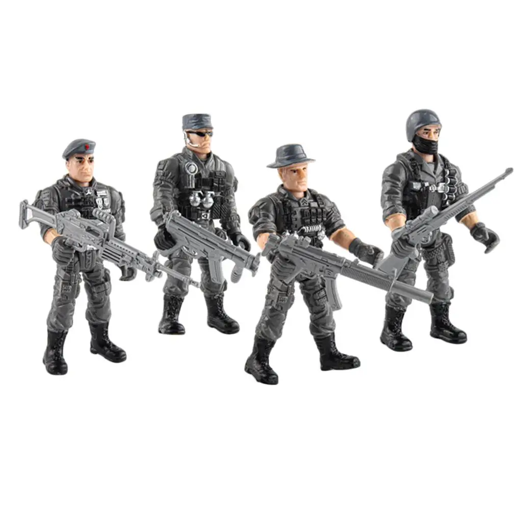 4x Soldier  Model  Table Toy Gift for Kids Adults