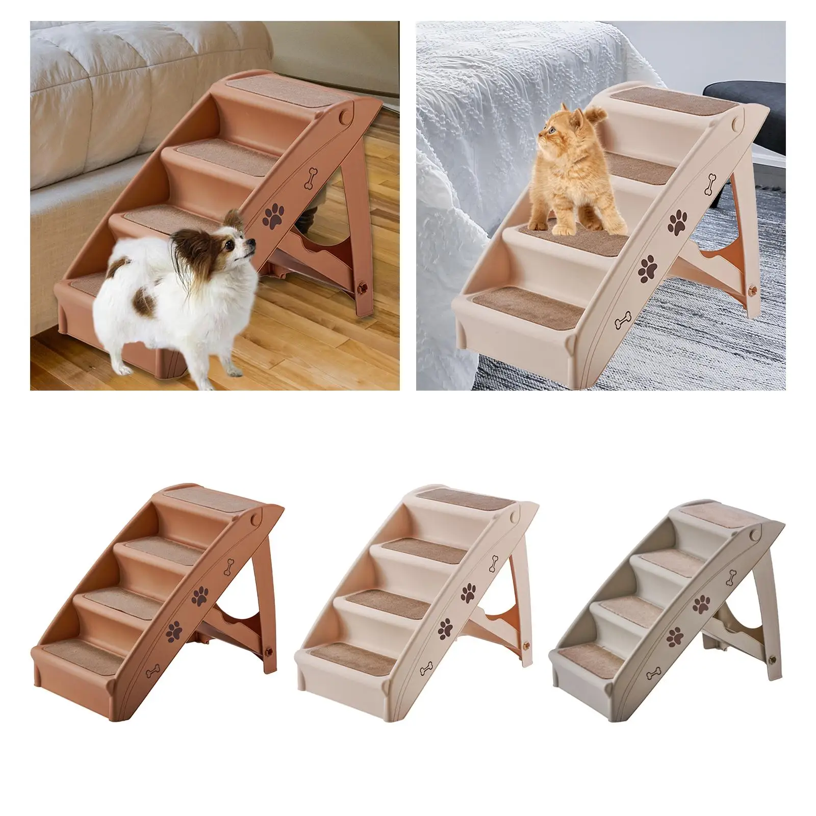 Foldable Dog Stairs Steps Pet Ladder Kitten Puppy Cat Ramp for Car Kitty