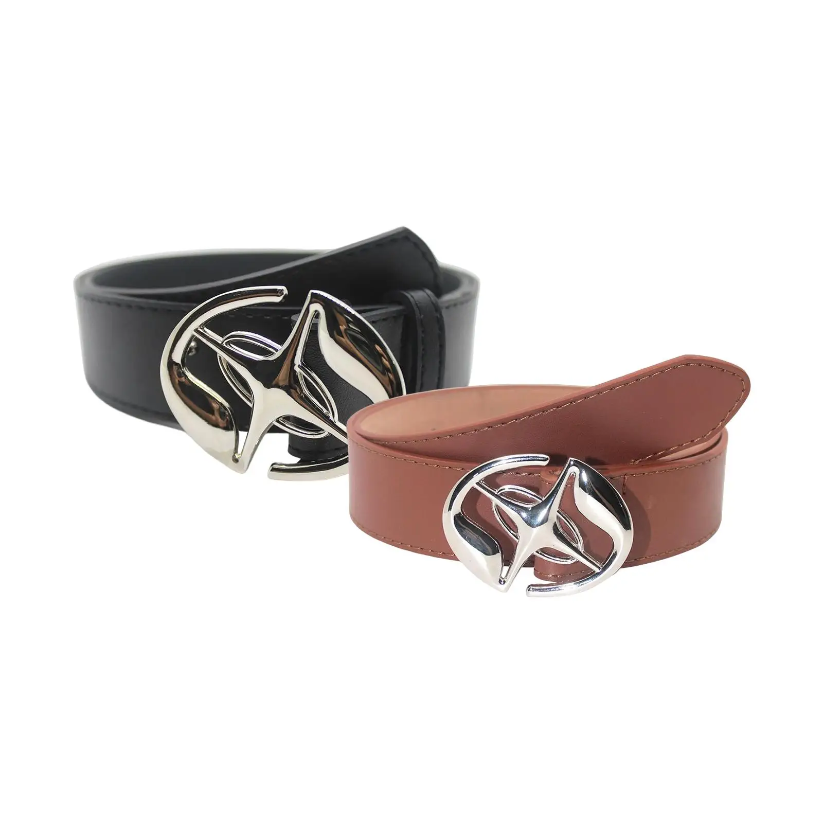 Men PU Leather Belt Ladies Belts with Metal Buckle Casual Dress Waist Belt Leash Trendy Trousers Accessories Jeans Business