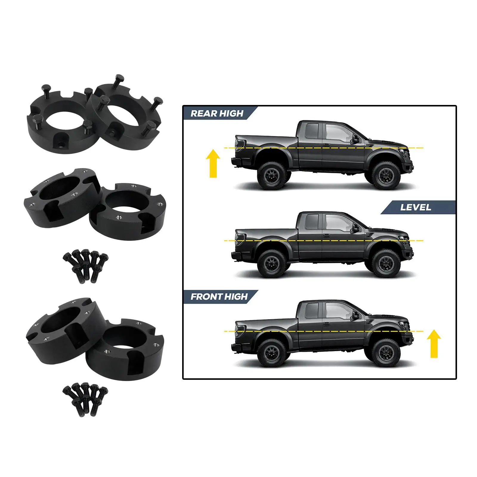 Black Leveling Lift Set Repair Parts Professional Replacement Accessory Aluminum Alloy for Toyota for tundra 4WD 2WD 2007-2019