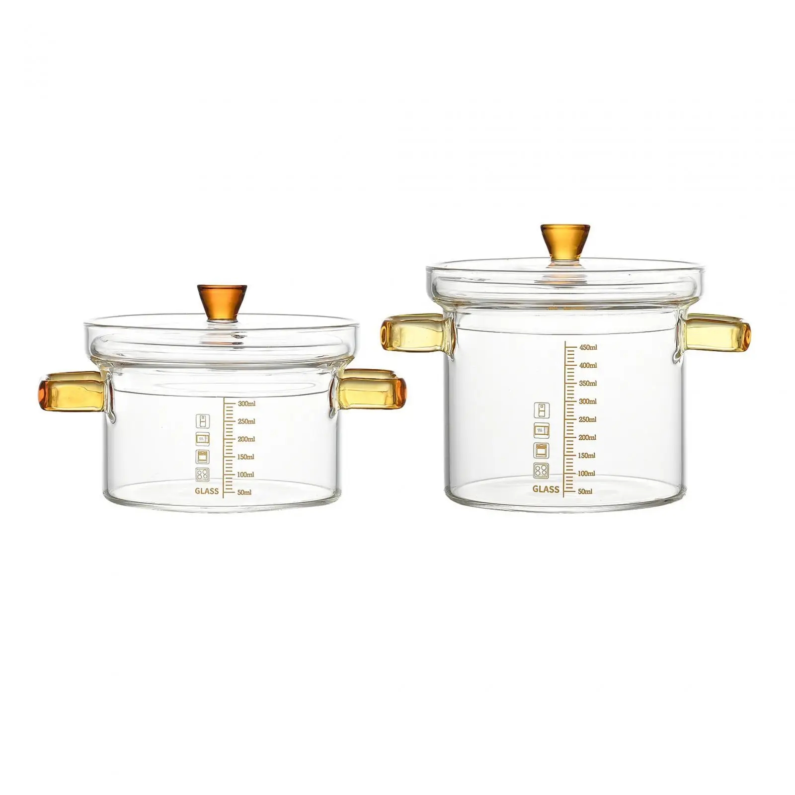 Heat Resistant Glass Saucepan Stockpots Transparent Borosilicate Glass Cookware