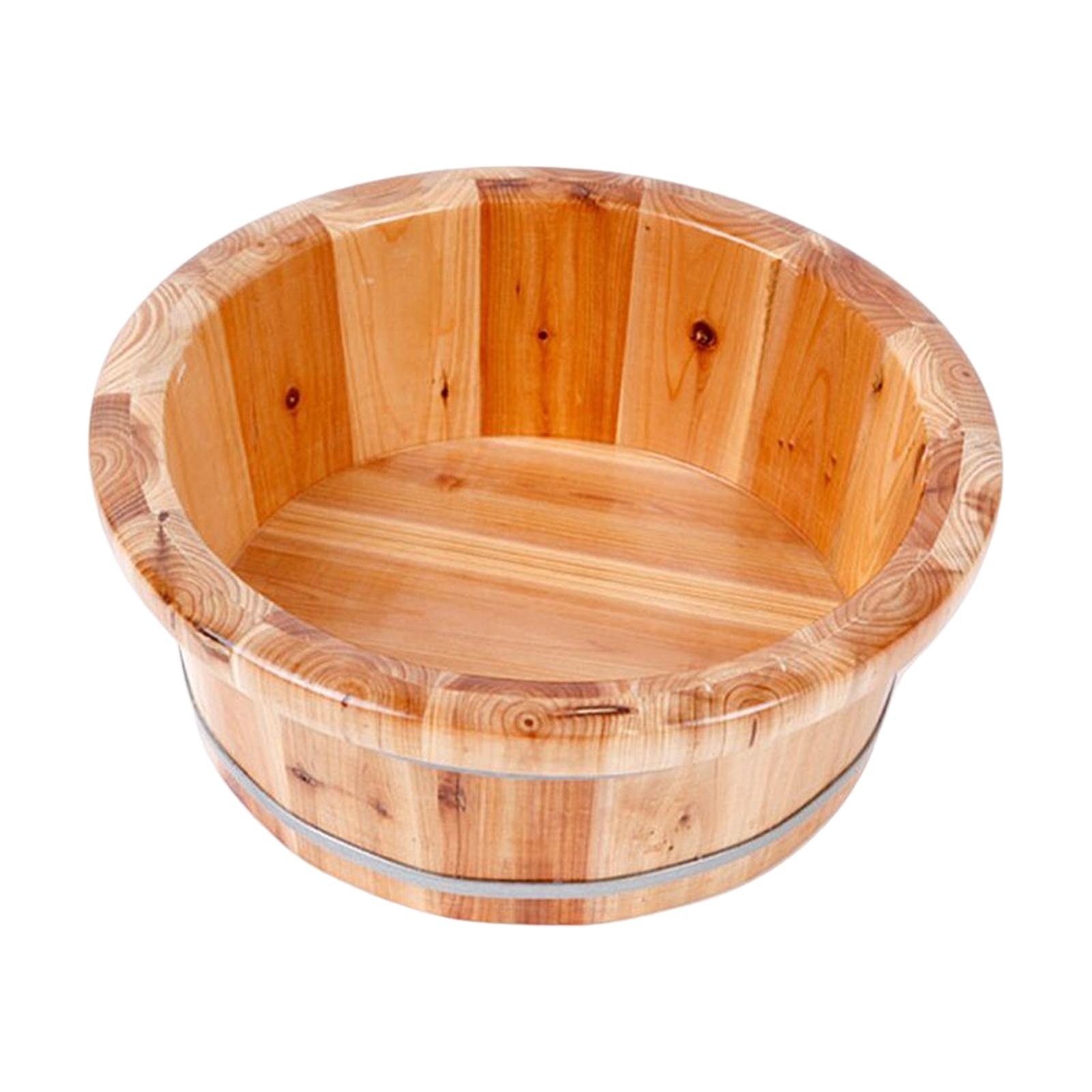 Foot Bathtub Wooden Bucket Foot Bath Barrel Basin Spa Tub Wood Basin Foot Wash Basin for Household