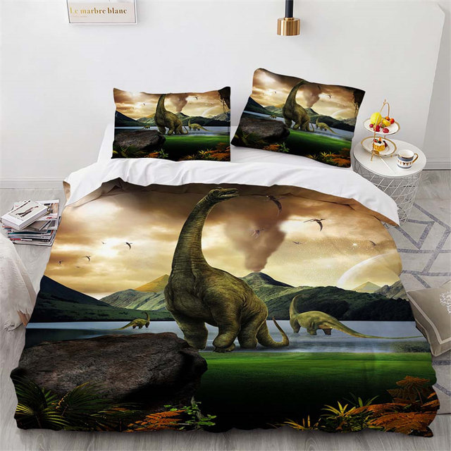 Dinossauro crianças jogo de cama cenário animal moda 3d duvet cover  conjunto consolador roupa gêmeo rainha rei único tamanho dropshipping -  AliExpress